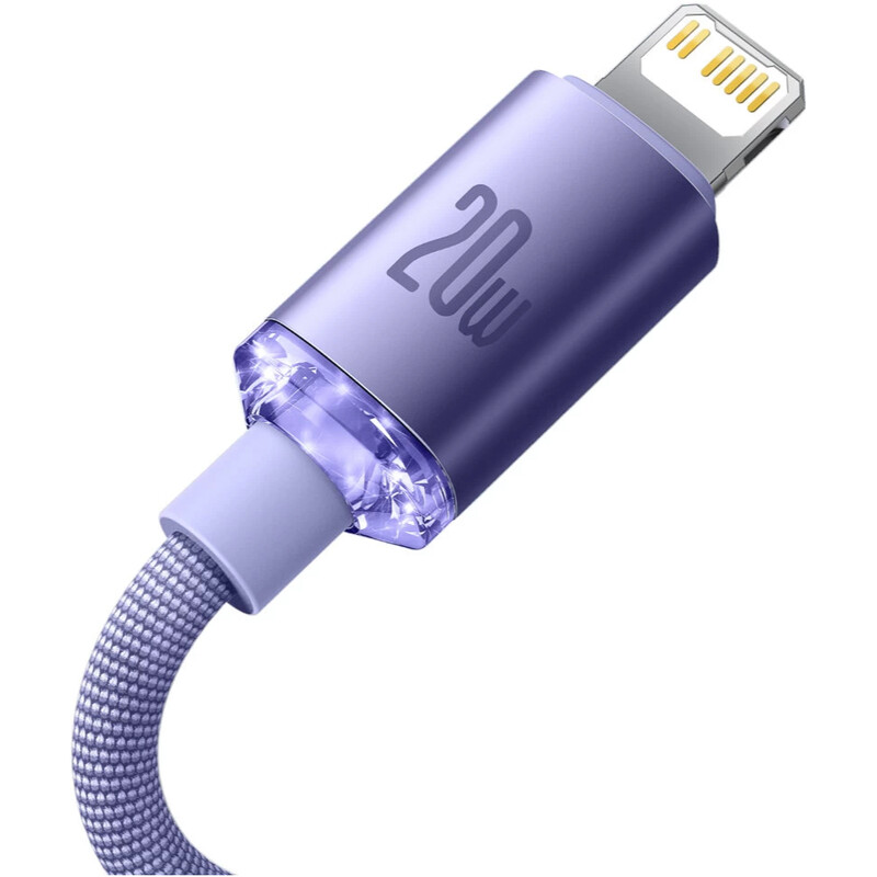 Кабель Baseus Crystal Shine Series Fast Charging USB Type-C - Lightning (M/M), 20W, 2 м, Purple (CAJY000305)