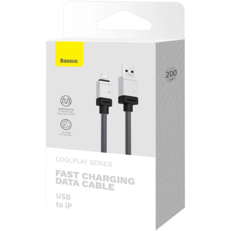 Кабель Baseus CoolPlay Series Fast Charging USB Type-C - Lightning (M/M), 20W, 2 м, Black (CAKW000101)