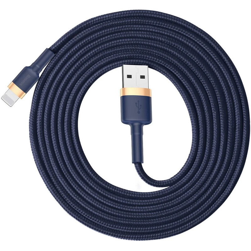 Кабель Baseus Cafule USB Type-A - Lightning (M/M), 1.5A, 2 м, Blue/Gold (CALKLF-CV3)