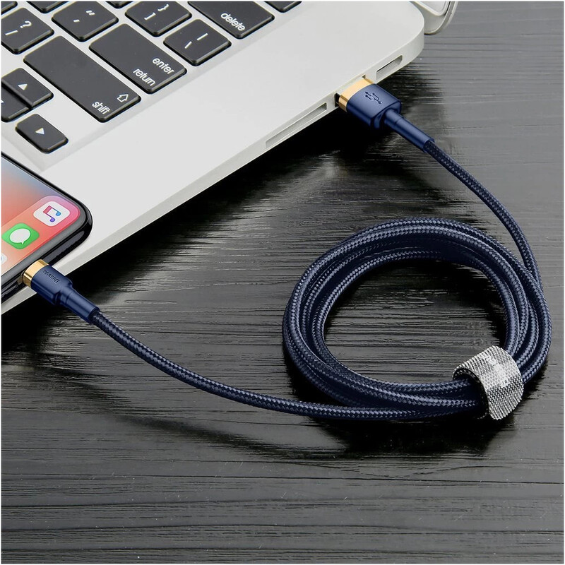 Кабель Baseus Cafule USB Type-A - Lightning (M/M), 1.5A, 2 м, Blue/Gold (CALKLF-CV3)