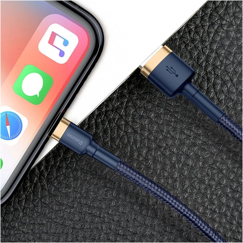 Кабель Baseus Cafule USB Type-A - Lightning (M/M), 1.5A, 2 м, Blue/Gold (CALKLF-CV3)