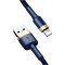 Фото - Кабель Baseus Cafule USB Type-A - Lightning (M/M), 1.5A, 2 м, Blue/Gold (CALKLF-CV3) | click.ua