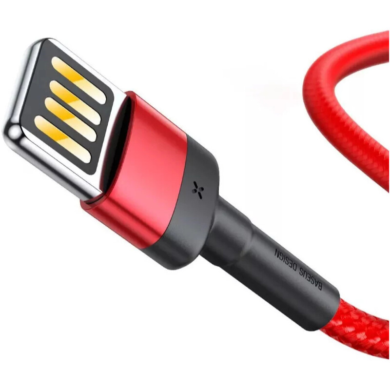 Кабель Baseus Cafule Special Edition USB Type-A - Lightning (M/M), 2.4A, 1 м, Black/Red (CALKLF-G91)