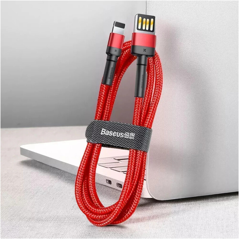 Кабель Baseus Cafule Special Edition USB Type-A - Lightning (M/M), 2.4A, 1 м, Black/Red (CALKLF-G91)