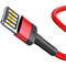 Фото - Кабель Baseus Cafule Special Edition USB Type-A - Lightning (M/M), 2.4A, 1 м, Black/Red (CALKLF-G91) | click.ua