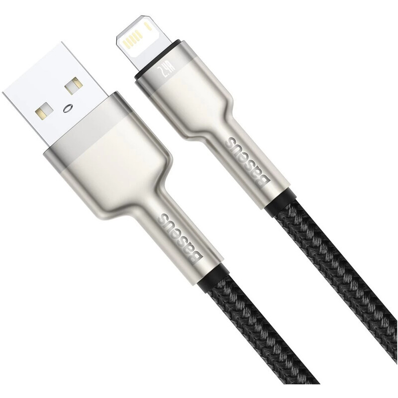 Кабель Baseus Cafule Metaln USB Type-A - Lightning (M/M), 2.4A, 0.25 м, Black (CALJK-01)