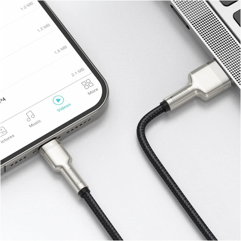 Кабель Baseus Cafule Metaln USB Type-A - Lightning (M/M), 2.4A, 0.25 м, Black (CALJK-01)