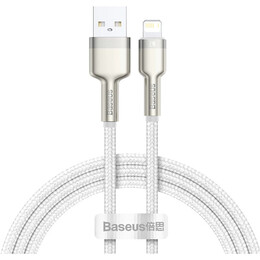 Кабель Baseus Cafule Metaln USB Type-A - Lightning (M/M), 2.4A, 1 м, White (CALJK-A02)