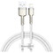 Фото - Кабель Baseus Cafule Metaln USB Type-A - Lightning (M/M), 2.4A, 1 м, White (CALJK-A02) | click.ua