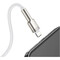 Фото - Кабель Baseus Cafule Metaln USB Type-A - Lightning (M/M), 2.4A, 1 м, White (CALJK-A02) | click.ua