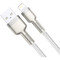 Фото - Кабель Baseus Cafule Metaln USB Type-A - Lightning (M/M), 2.4A, 1 м, White (CALJK-A02) | click.ua