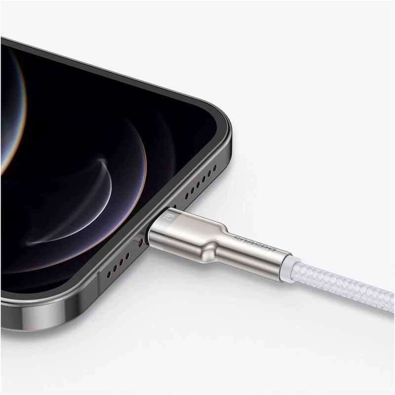 Кабель Baseus Cafule Metaln USB Type-A - Lightning (M/M), 2.4A, 2 м, White (CALJK-B02)