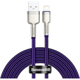 Кабель Baseus Cafule Metaln USB Type-A - Lightning (M/M), 2.4A, 2 м, Purple (CALJK-B05)