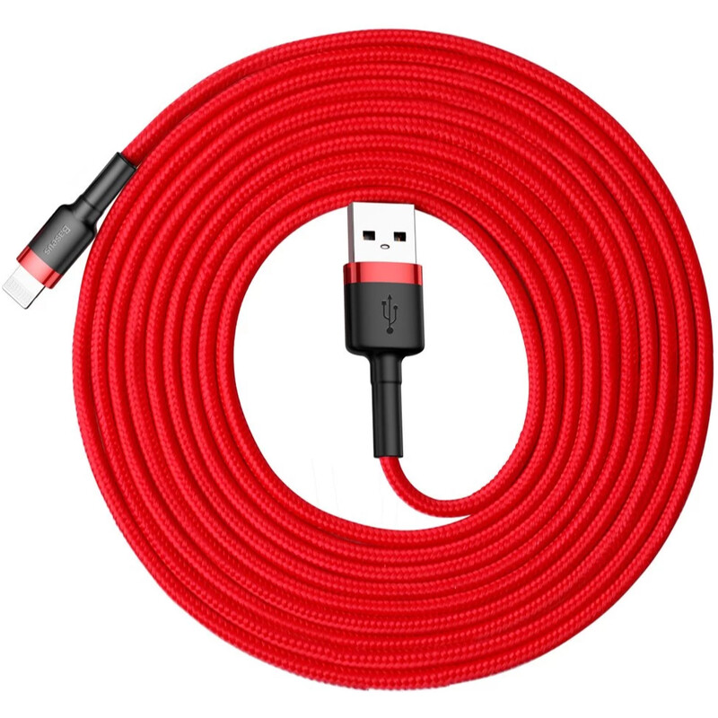 Кабель Baseus Cafule USB-A - Lightning (M/M), 2A, 3 м Red (CALKLF-R09)