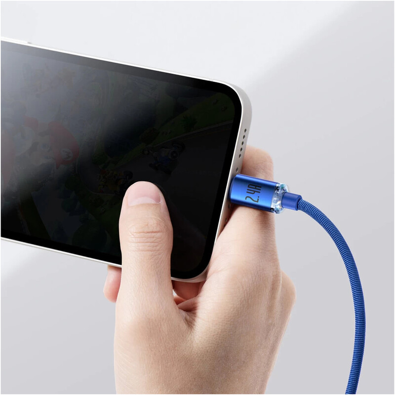 Кабель Baseus Crystal Shine Series Fast Charging USB-A - Lightning (M/M), 2.4A, 1.2 м Blue (CAJY000003)