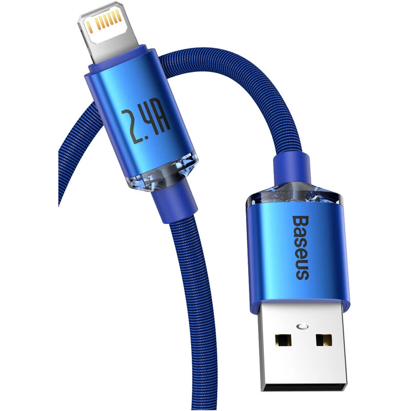 Кабель Baseus Crystal Shine Series Fast Charging USB-A - Lightning (M/M), 2.4A, 1.2 м Blue (CAJY000003)