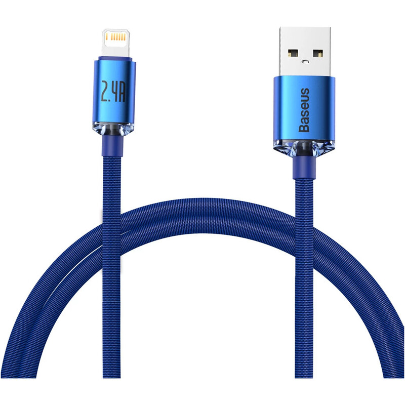 Кабель Baseus Crystal Shine Series Fast Charging USB-A - Lightning (M/M), 2.4A, 1.2 м Blue (CAJY000003)