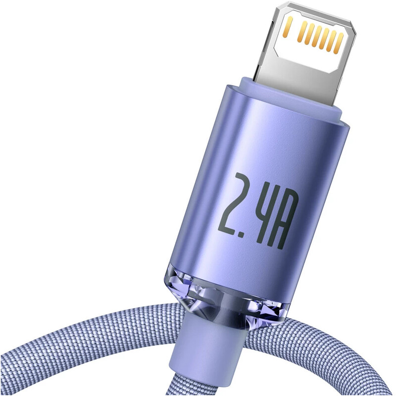 Кабель Baseus Crystal Shine Series Fast Charging USB-A - Lightning (M/M), 2.4A, 1.2 м Purple (CAJY000005)