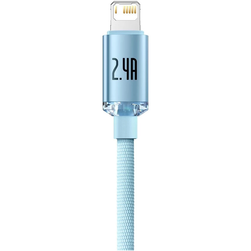 Кабель Baseus Crystal Shine Series Fast Charging USB-A - Lightning (M/M), 2.4A, 1.2 м Sky Blue (CAJY001103)