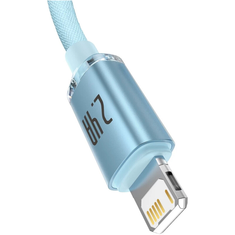 Кабель Baseus Crystal Shine Series Fast Charging USB-A - Lightning (M/M), 2.4A, 1.2 м Sky Blue (CAJY001103)