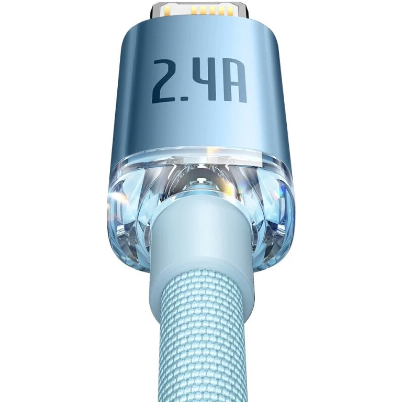 Кабель Baseus Crystal Shine Series Fast Charging USB-A - Lightning (M/M), 2.4A, 1.2 м Sky Blue (CAJY001103)