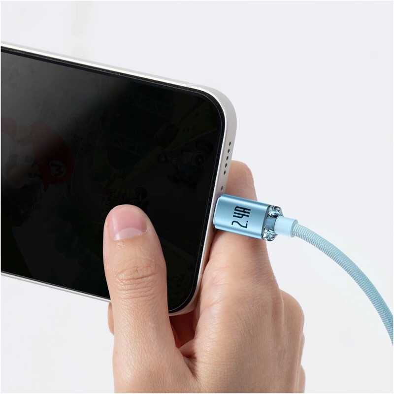 Кабель Baseus Crystal Shine Series Fast Charging USB-A - Lightning (M/M), 2.4A, 1.2 м Sky Blue (CAJY001103)