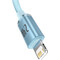 Фото - Кабель Baseus Crystal Shine Series Fast Charging USB-A - Lightning (M/M), 2.4A, 1.2 м Sky Blue (CAJY001103) | click.ua
