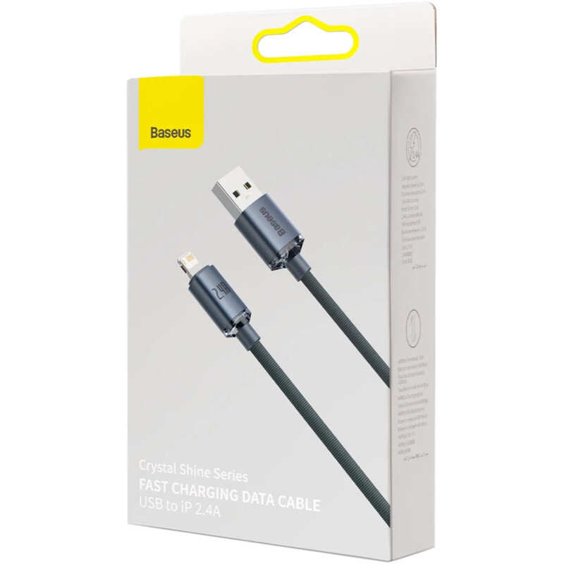 Кабель Baseus Crystal Shine Series Fast Charging USB Type-A - Lightning (M/M), 2.4A, 1.2 м, Black (CAJY000101)