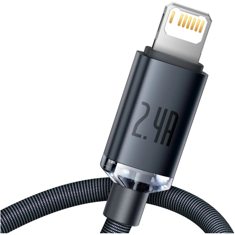 Кабель Baseus Crystal Shine Series Fast Charging USB Type-A - Lightning (M/M), 2.4A, 1.2 м, Black (CAJY000101)