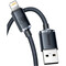 Фото - Кабель Baseus Crystal Shine Series Fast Charging USB Type-A - Lightning (M/M), 2.4A, 1.2 м, Black (CAJY000101) | click.ua