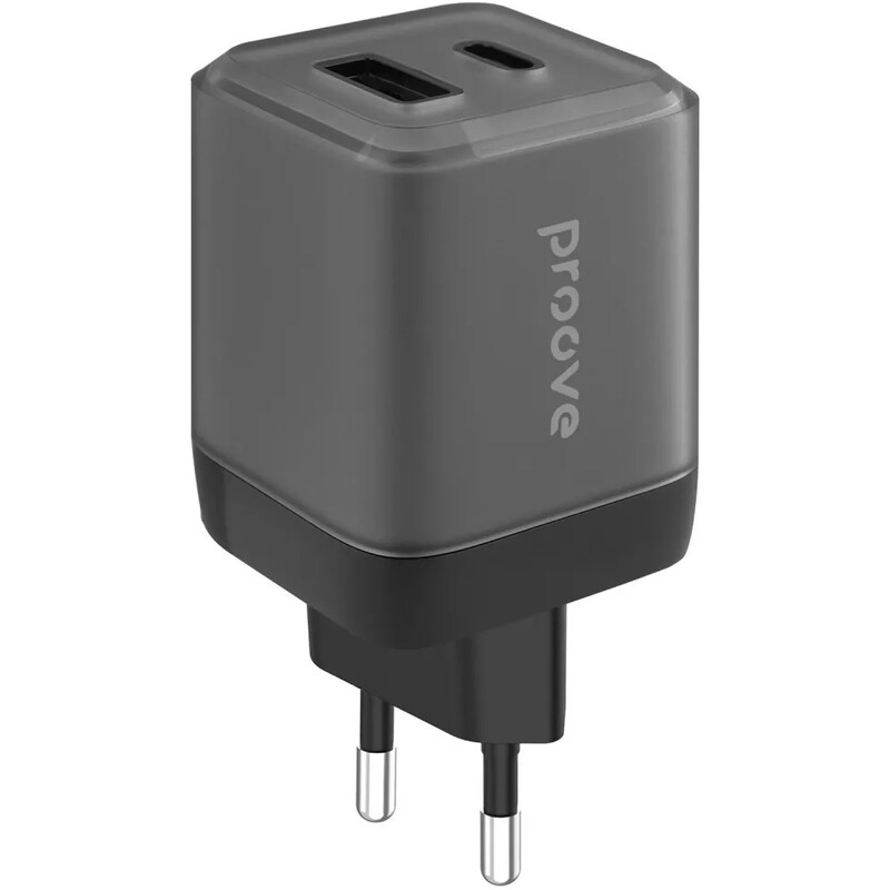 Сетевое зарядное устройство Proove Pure GaN Plus (1USB-C, 1USB) 30W Black (WCPU30111201)
