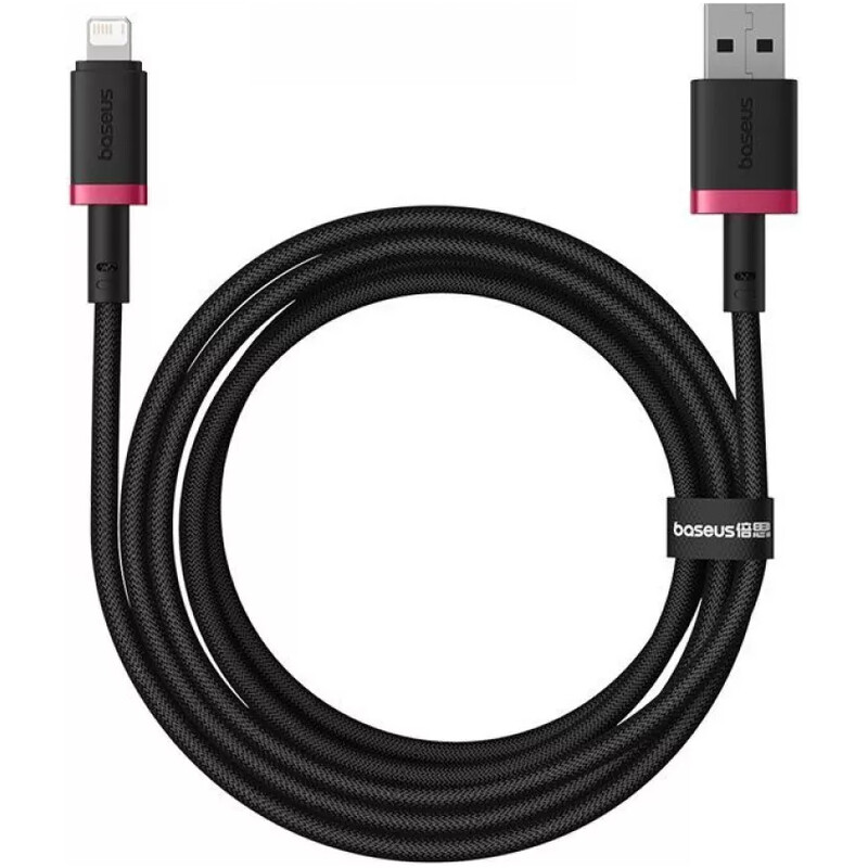 Кабель Baseus Dura Series Fast Charging USB Type-A - Lightning (M/M), 2.4A, 2 м, Black/Red (P10377801U01-03)