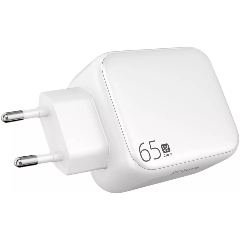 Сетевое зарядное устройство Proove Fixtape GaN (1USB-C, вбудований кабель USB-C) 65W White (WCFP65010202)