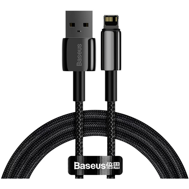 Кабель Baseus Tungsten Gold Fast Charging USB Type-A - Lightning (M/M), 2.4A, 2 м, Black (CALWJ-A01)