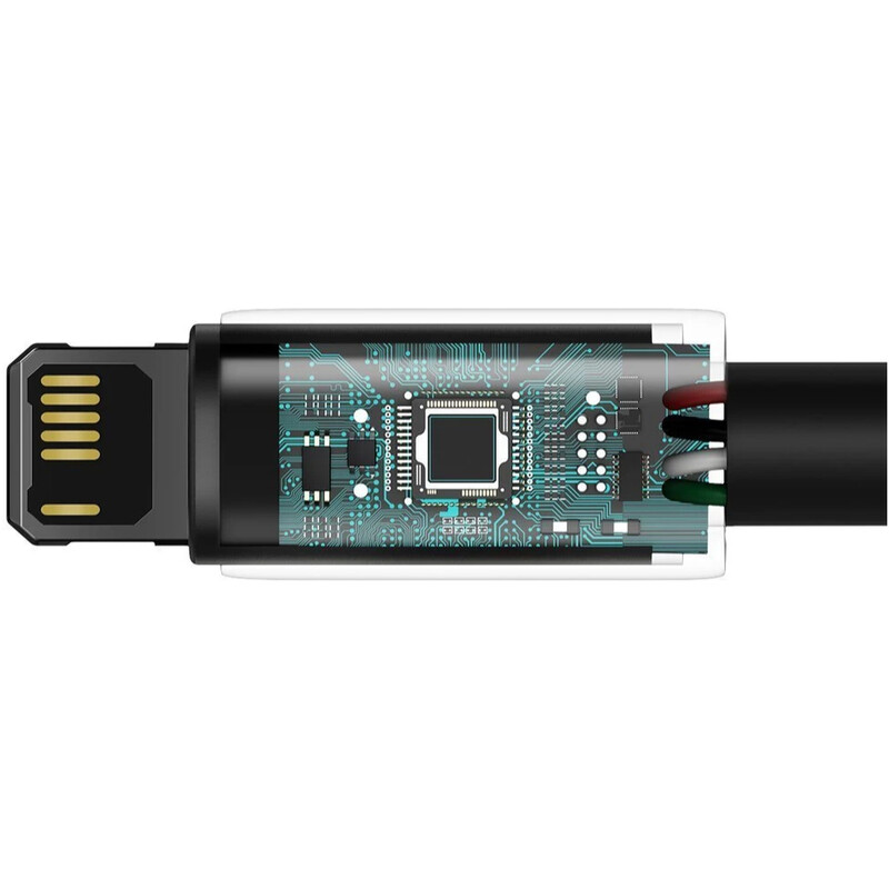Кабель Baseus Tungsten Gold Fast Charging USB Type-A - Lightning (M/M), 2.4A, 2 м, Black (CALWJ-A01)