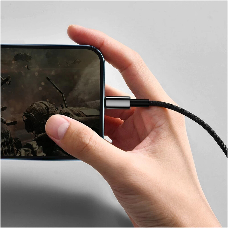 Кабель Baseus Tungsten Gold Fast Charging USB Type-A - Lightning (M/M), 2.4A, 2 м, Black (CALWJ-A01)