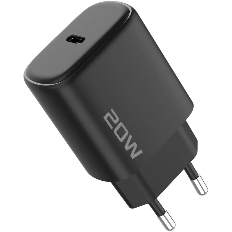 Мережевий зарядний пристрій Proove Silicone Power 2 (1USB-C) 20W Black (WCSP22010001) + кабель USB Type-C 1 м Lightning