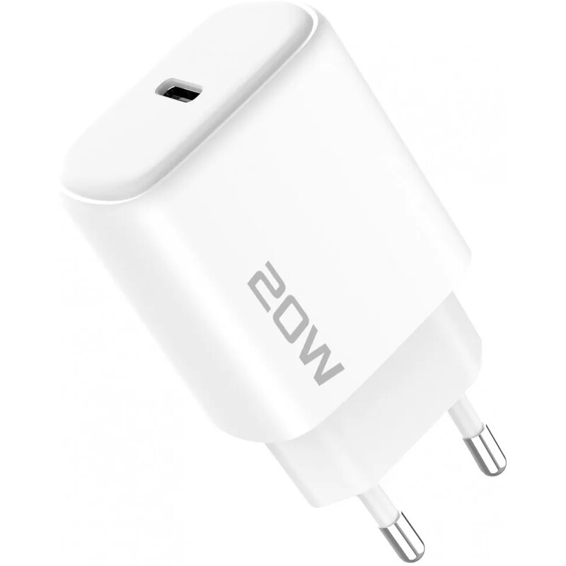 Мережевий зарядний пристрій Proove Silicone Power 2 (1USB-C) 20W White (WCSP22010002) + кабель USB Type-C 1 м Lightning