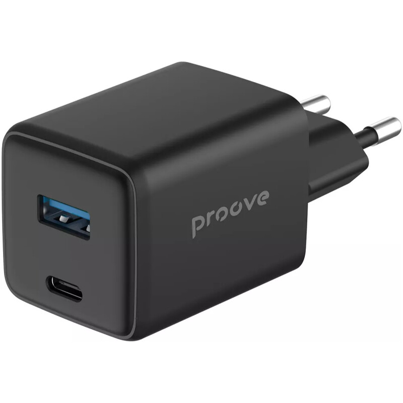 Мережевий зарядний пристрій Proove Pocket GaN (1USB-C, 1USB) 45W Black (WCPG45110001)