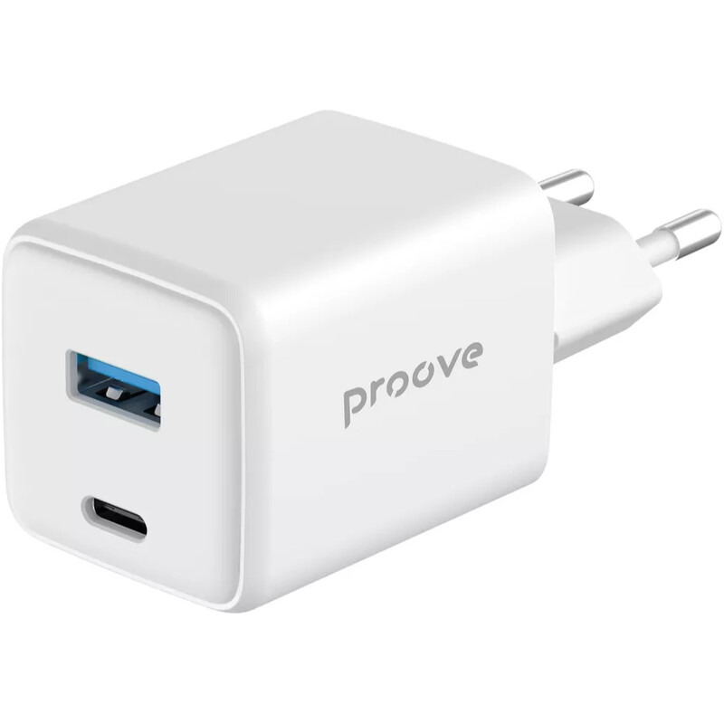 Мережевий зарядний пристрій Proove Pocket GaN (1USB-C, 1USB) 45W White (WCPG45110002)