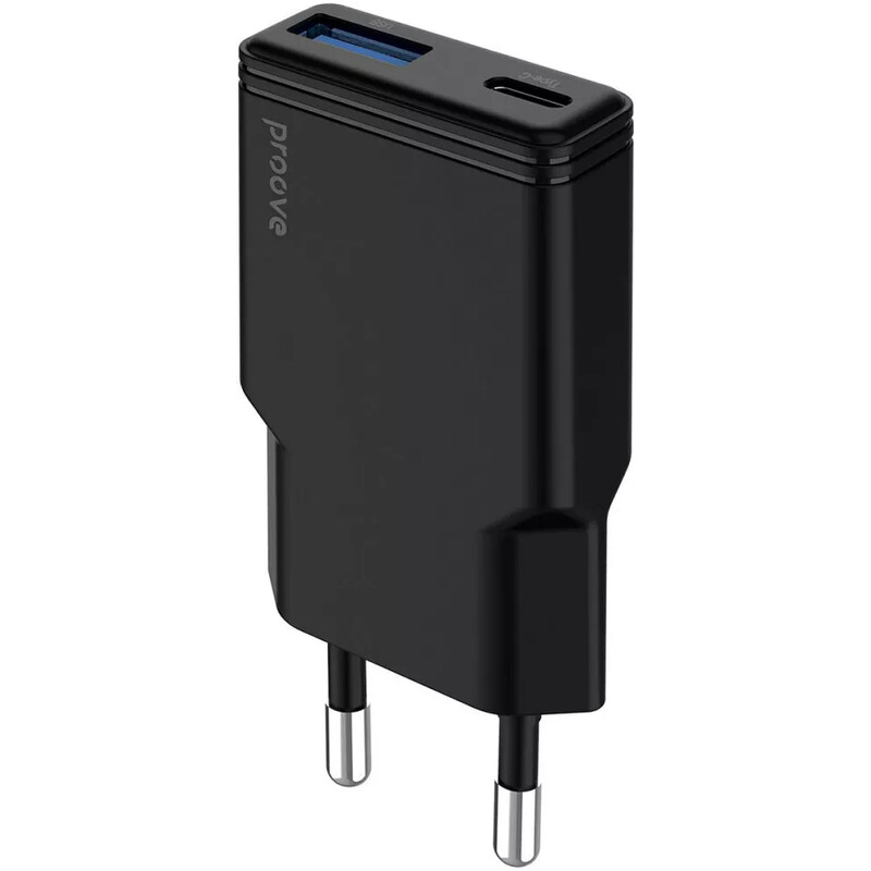 Мережевий зарядний пристрій Proove Slender (1USB-C, 1USB) 30W Black (WCSL30110001)