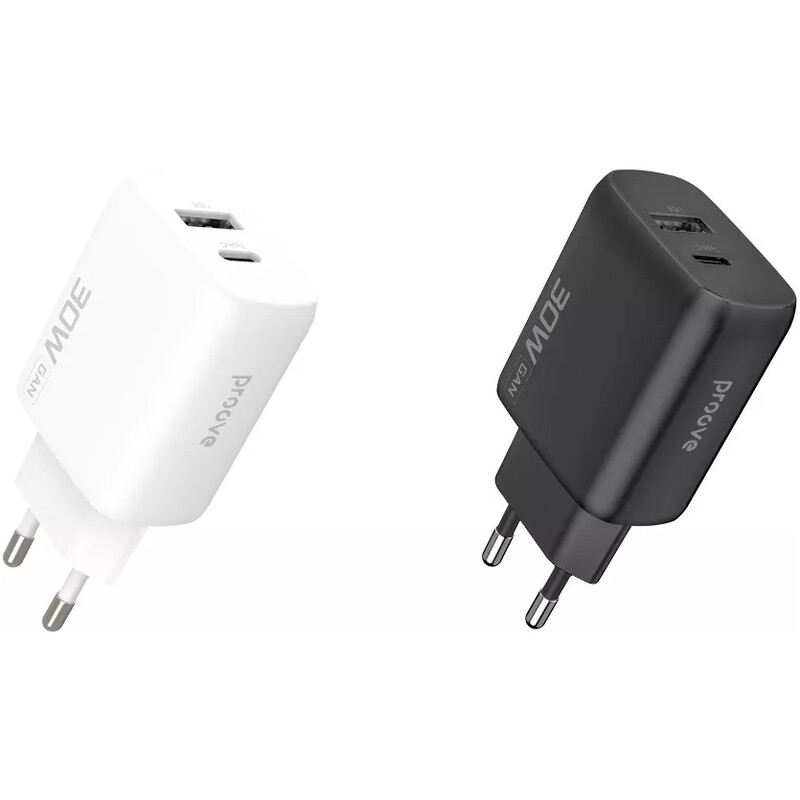Мережевий зарядний пристрій Proove Silicone Power 2 (1USB-C, 1USB) 30W White (WCSP23110002)