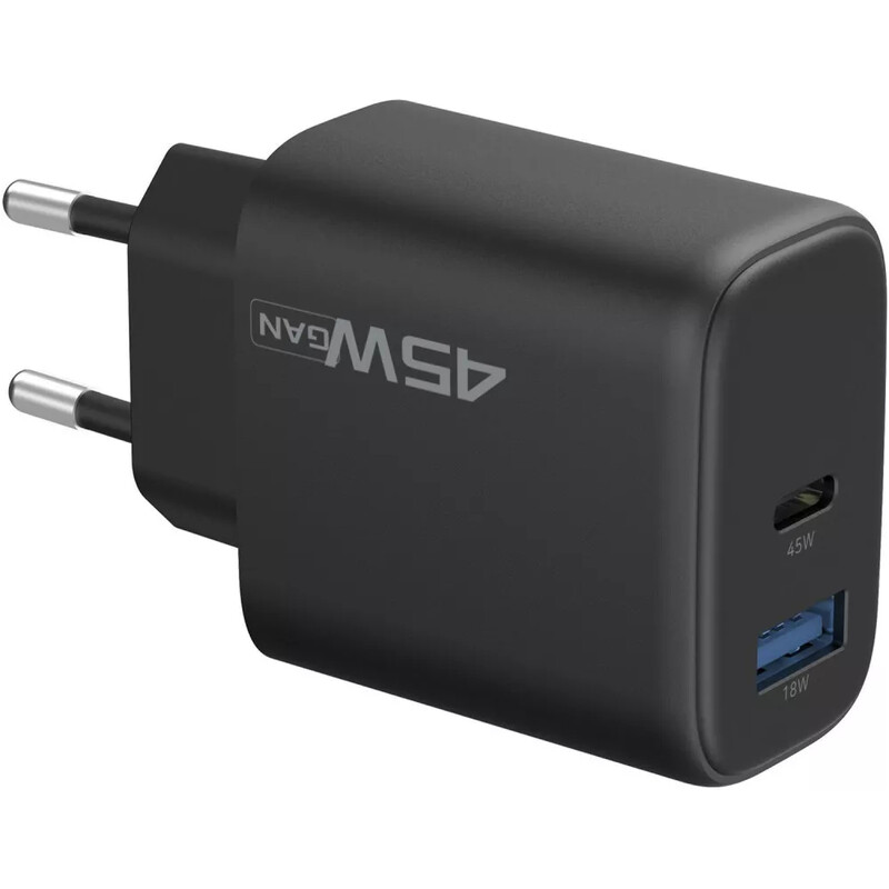 Мережевий зарядний пристрій Proove Silicone Power 2 (1USB-C, 1USB) 45W Black (WCSP24110001)