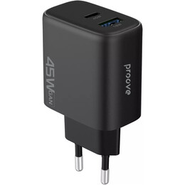 Мережевий зарядний пристрій Proove Silicone Power 2 (1USB-C, 1USB) 45W Black (WCSP24110001)