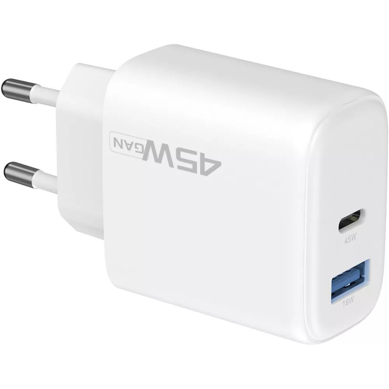 Мережевий зарядний пристрій Proove Silicone Power 2 (1USB-C, 1USB) 45W White (WCSP24110002)