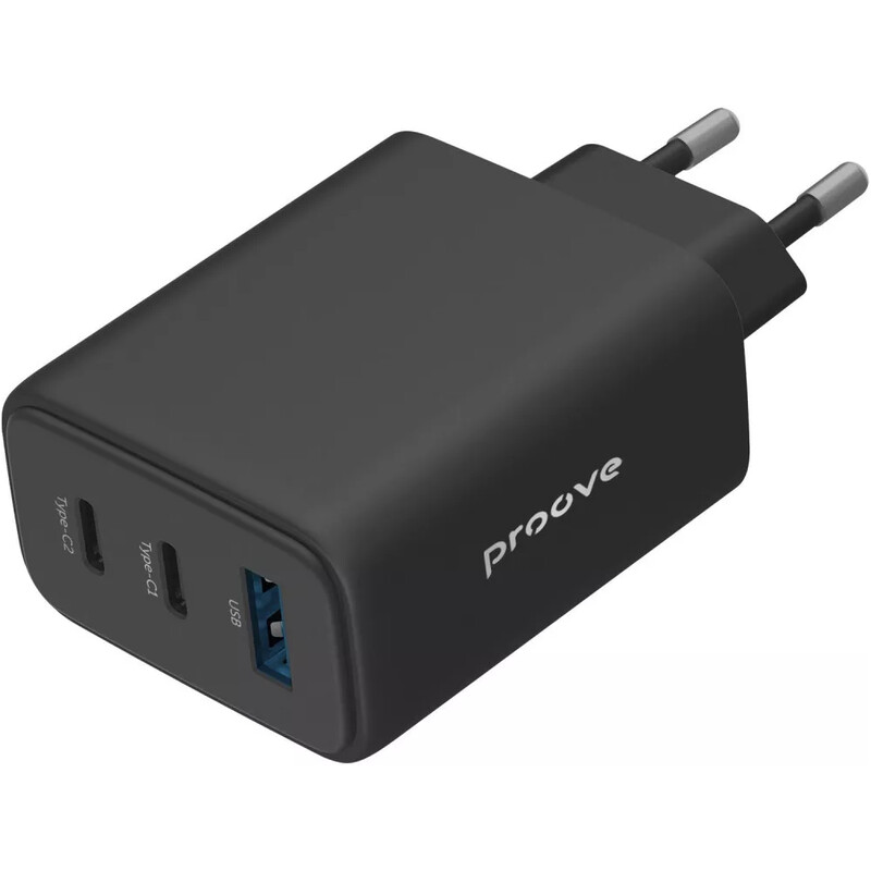 Мережевий зарядний пристрій Proove Silicone Power 2 (2xUSB-C, 1USB) 67W Black (WCSP26120001)