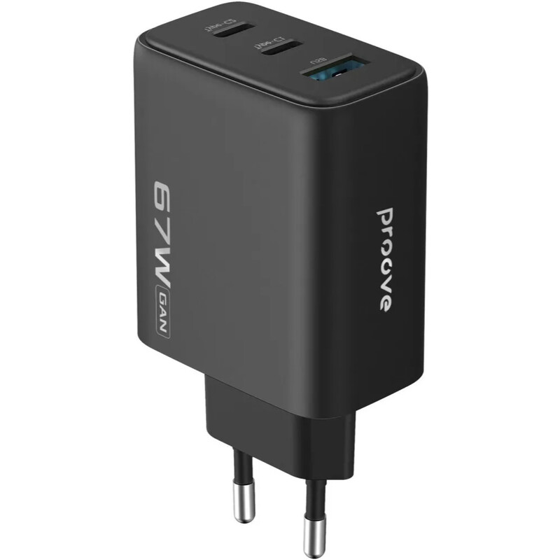 Мережевий зарядний пристрій Proove Silicone Power 2 (2xUSB-C, 1USB) 67W Black (WCSP26120001)