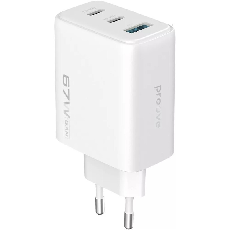 Мережевий зарядний пристрій Proove Silicone Power 2 (2xUSB-C, 1USB) 67W White (WCSP26120002)