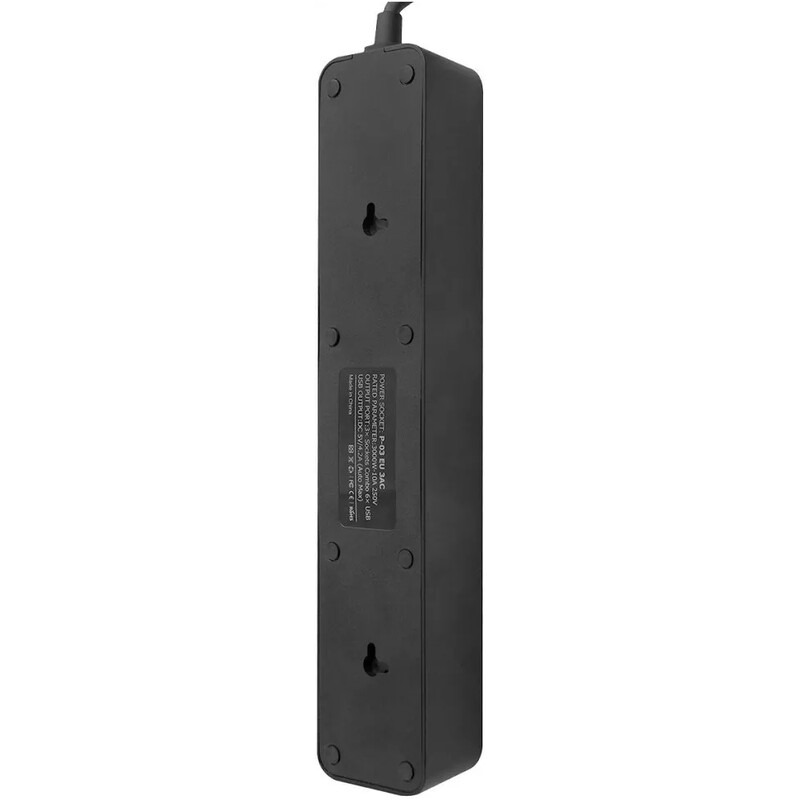 Фільтр живлення Proove Power Socket P-03 3 розетки, 4USB + 2USB-C, 2500W, 2 м, Black (PSP342420001)
