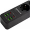 Фото - Фільтр живлення Proove Power Socket P-03 3 розетки, 4USB + 2USB-C, 2500W, 2 м, Black (PSP342420001) | click.ua
